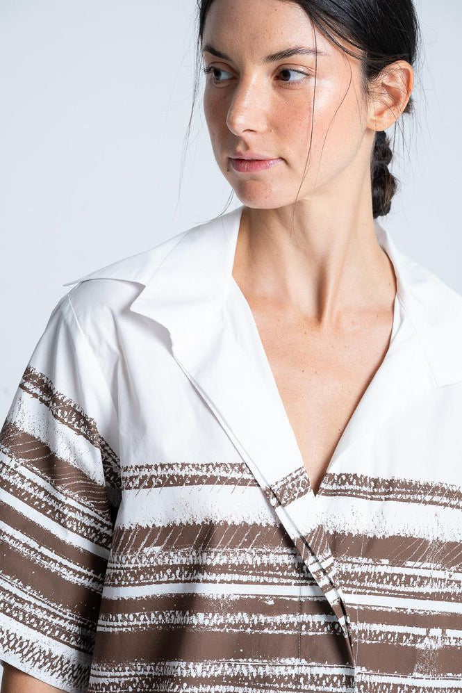 Blusa Manga Corta Rayas Amplia ARKITECT MARIA ELENA VILLAMIL