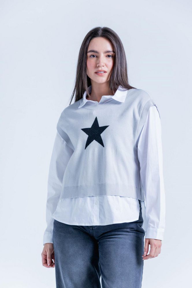 Blusa Manga Larga Con Oversize PEOPLE