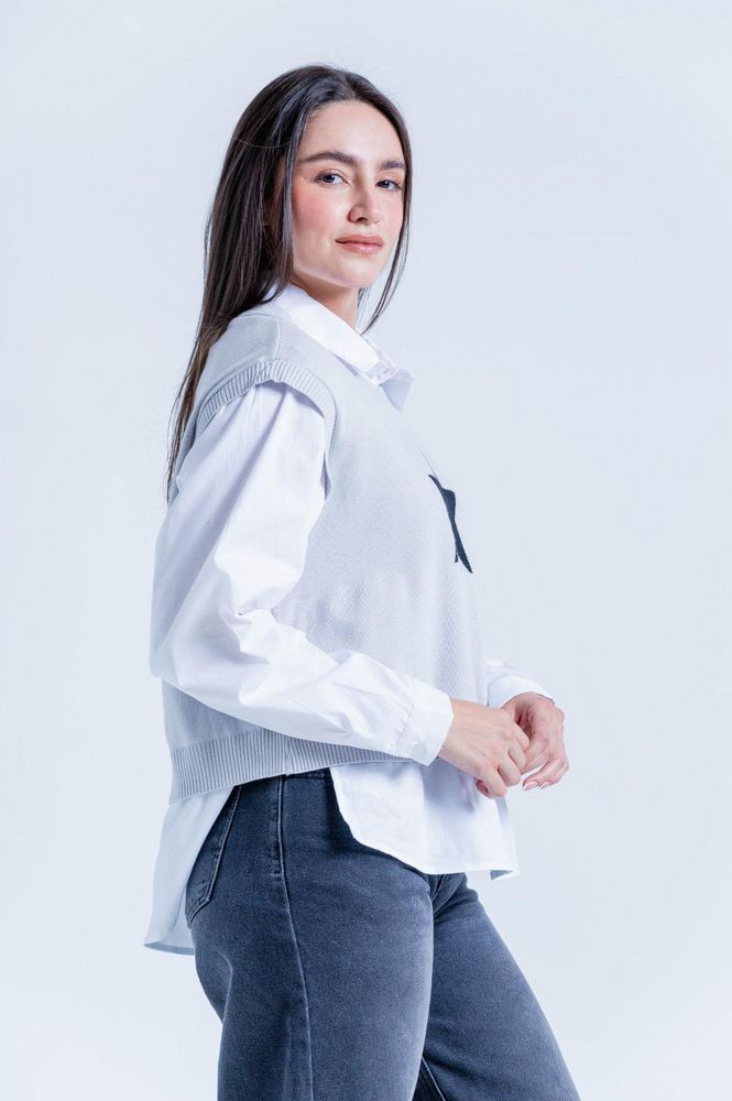 Blusa Manga Larga Con Oversize PEOPLE