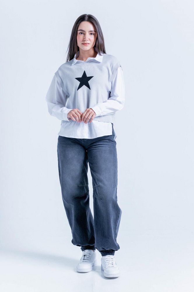 Blusa Manga Larga Con Oversize PEOPLE