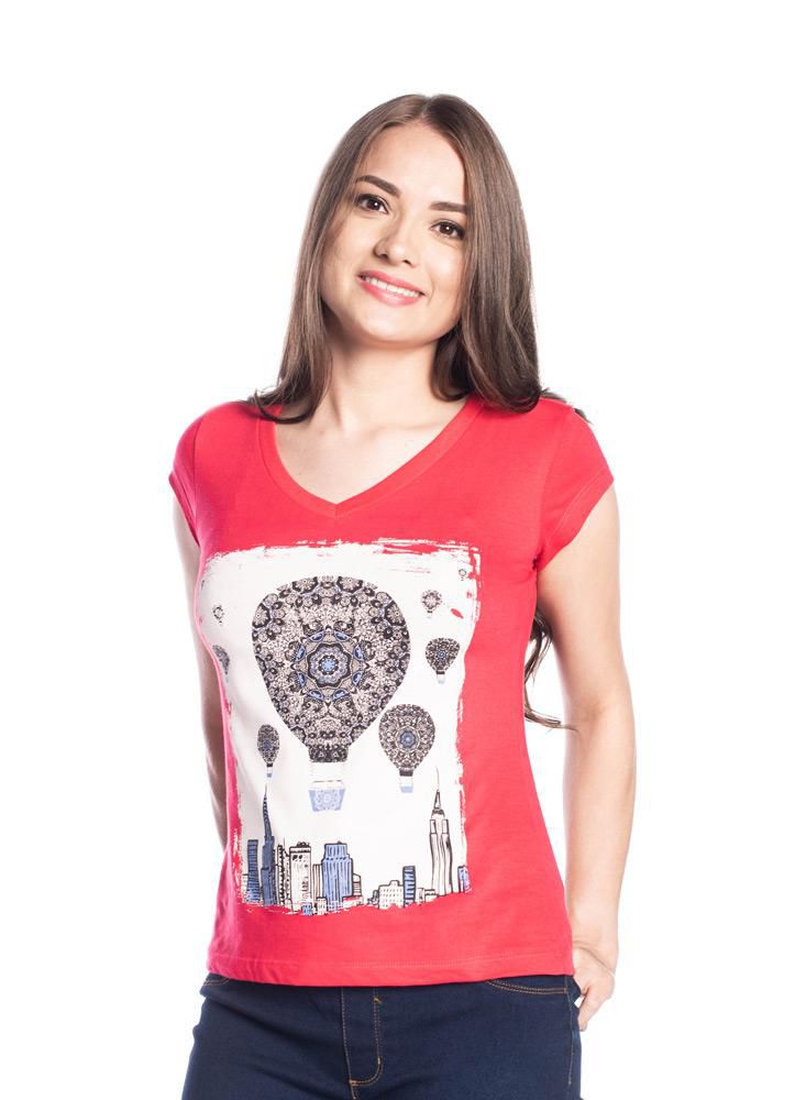 Camiseta Cuello en V  Regular fit PEOPLE