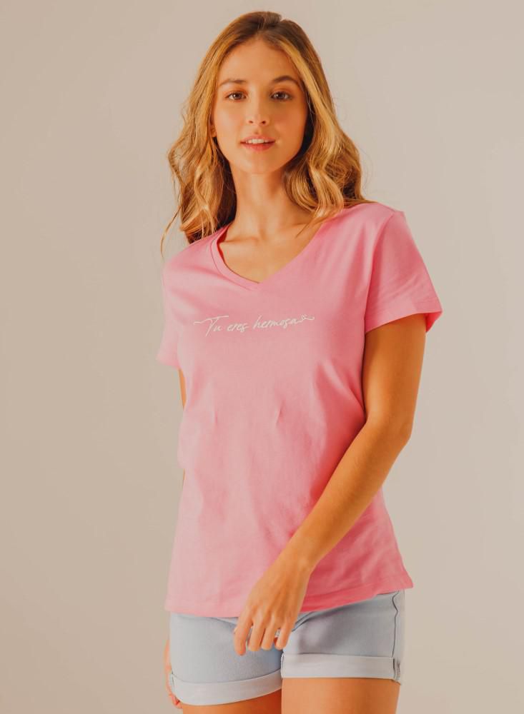 Camiseta Cuello en V  Regular fit PEOPLE