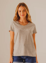 Camiseta Cuello en V  Regular fit PEOPLE