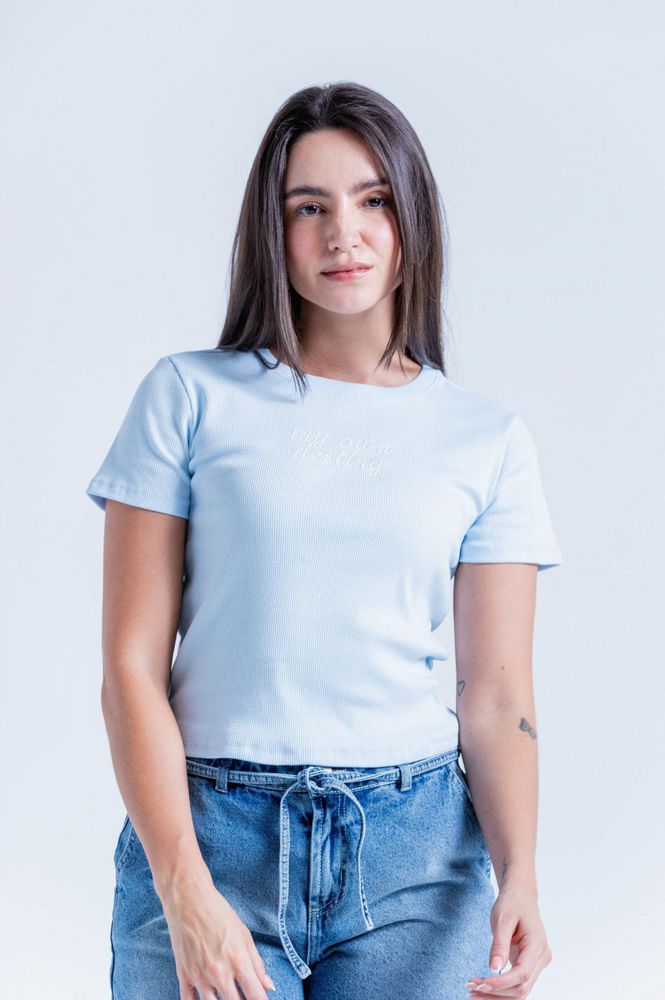 Camiseta Con Bordado Ajustada PEOPLE
