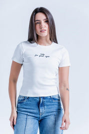 Camiseta Con Bordado Ajustada PEOPLE