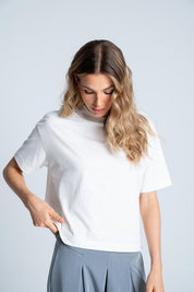 Camiseta Cuello Tejido Boxy fit PEOPLE