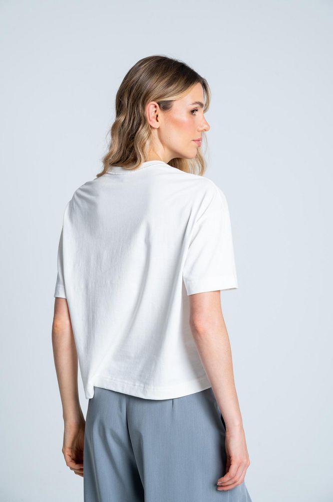Camiseta Cuello Tejido Boxy fit PEOPLE