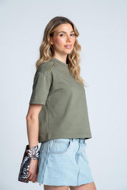 Camiseta Cuello Tejido Boxy fit PEOPLE