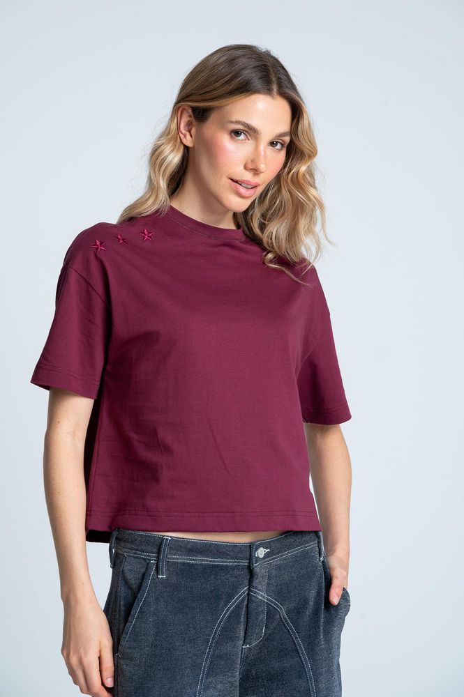 Camiseta Cuello Tejido Boxy fit PEOPLE