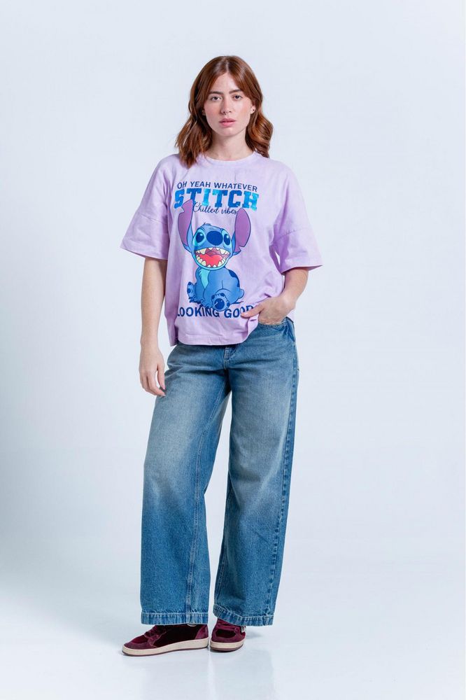 Camiseta Estampada Oversize Amplia People Stitch