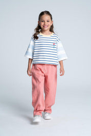 Camiseta Manga 3/4 Rayas Boxy fit PEOPLE