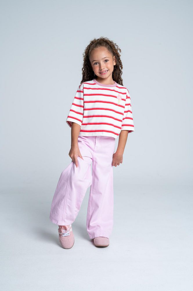 Camiseta Manga 3/4 Rayas Boxy fit PEOPLE