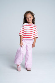 Camiseta Manga 3/4 Rayas Boxy fit PEOPLE