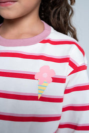 Camiseta Manga 3/4 Rayas Boxy fit PEOPLE