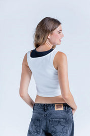 Camiseta Manga Sisa Rib Ajustada PEOPLE
