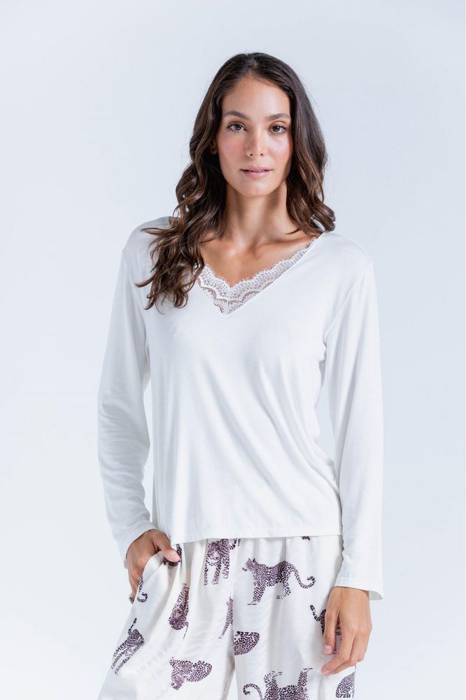 Camiseta Pijama Manga La Ajustada BRONZINI
