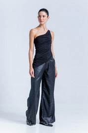 Pantalon Negro Encerado Amplia ARKITECT