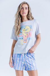 Pijama Camiseta Short Bronzini Looney Tunes
